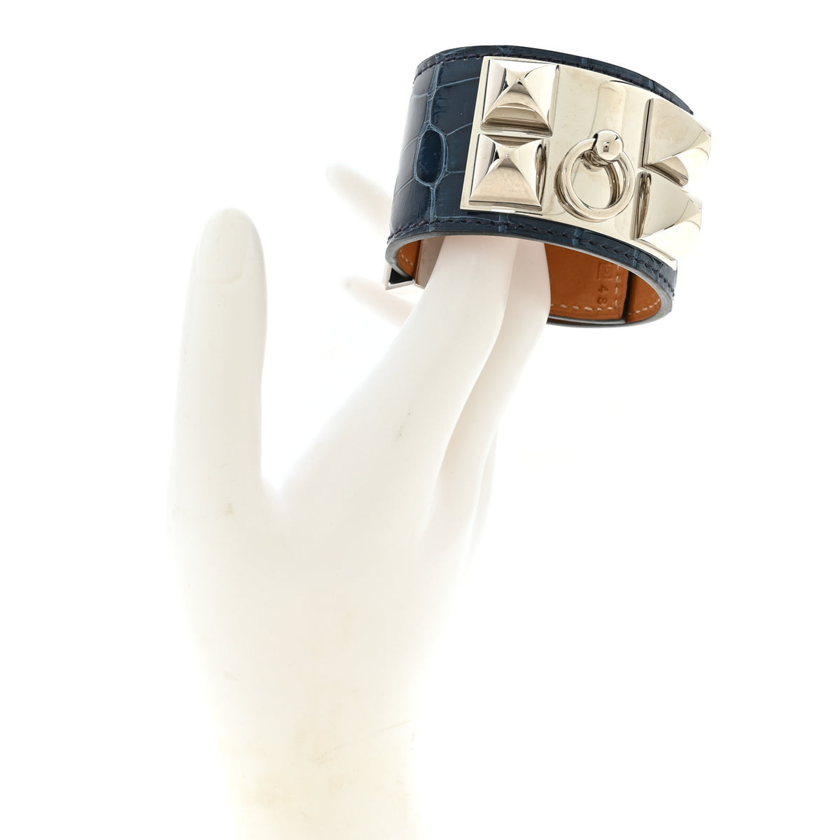 Hermes Shiny Alligator Collier De Chien CDC Bracelet S Bleu Roi 2 of 5