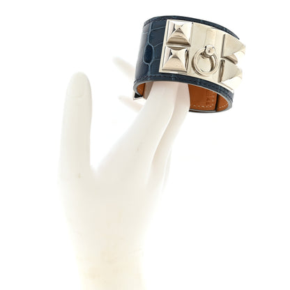 Hermes Shiny Alligator Collier De Chien CDC Bracelet S Bleu Roi 2 of 5