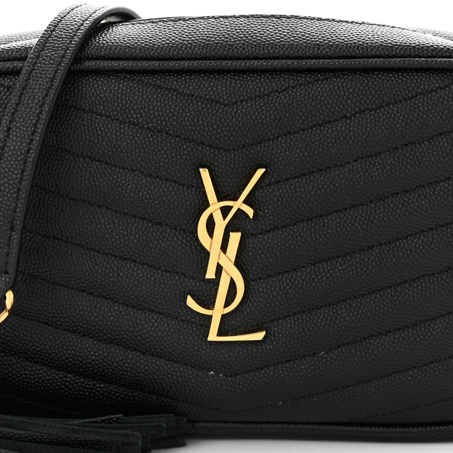 Saint Laurent Grain De Poudre Matelasse Monogram Mini Lou Camera Bag Black 8 of 11