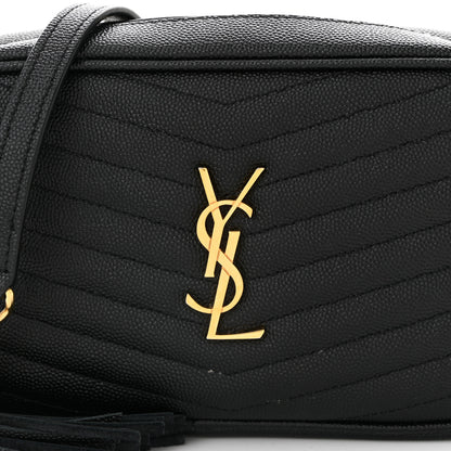 Saint Laurent Grain De Poudre Matelasse Monogram Mini Lou Camera Bag Black 8 of 11