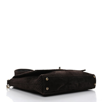 Chanel Suede Stitched CC Messenger Flap Bag Brown 4 of 9
