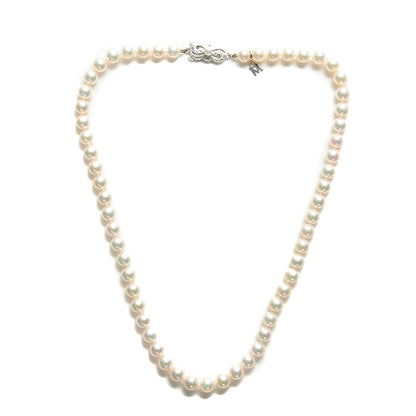 Mikimoto 18K White Gold Pearl 6mm Strand Akoya Necklace 16 3 of 6