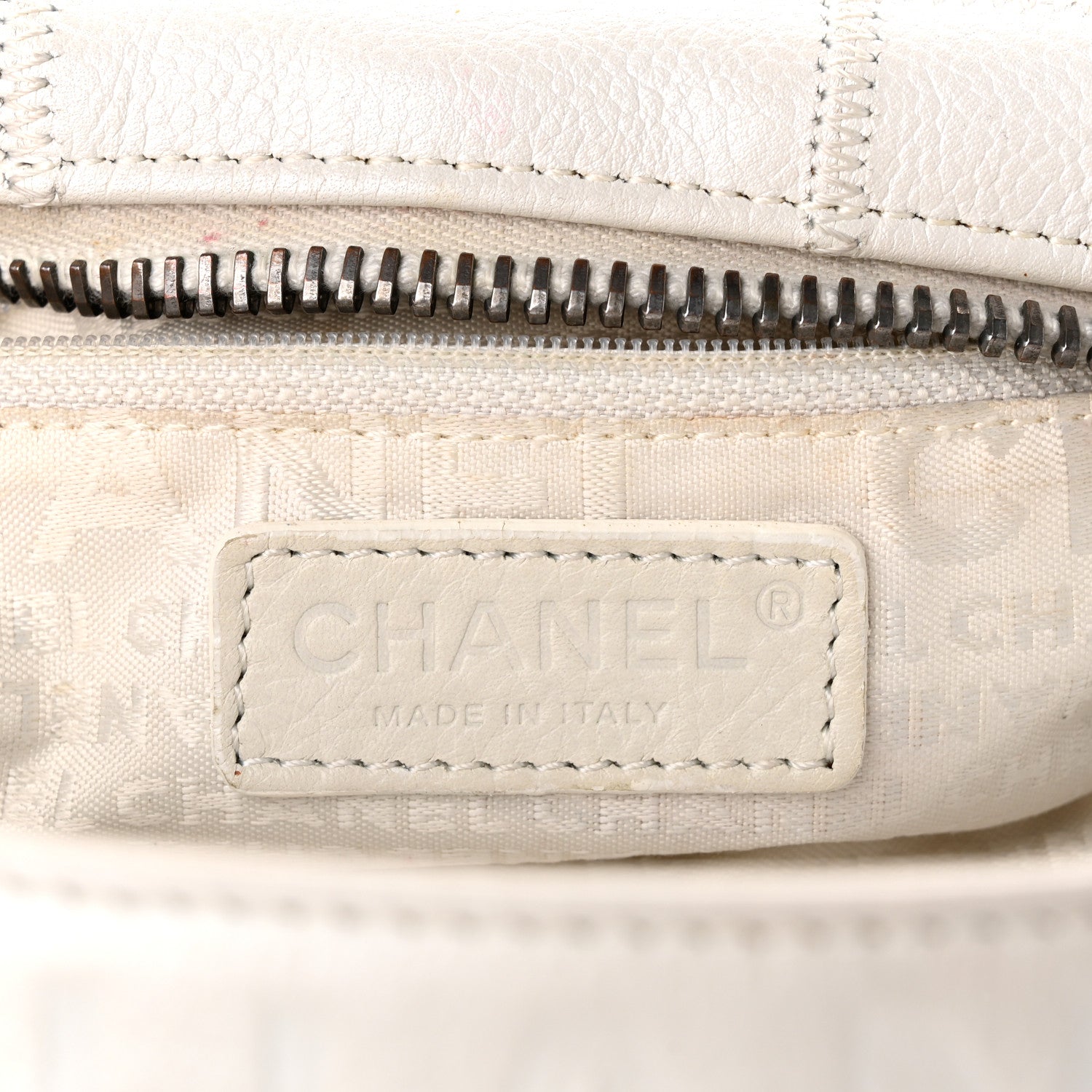 Chanel Caviar Square Stitched Bag White 5 of 10