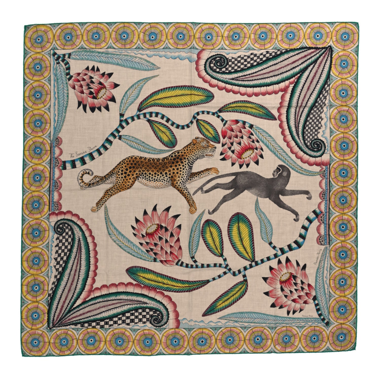 Hermes Cashmere Silk The Savana Dance Shawl 140 1 of 4