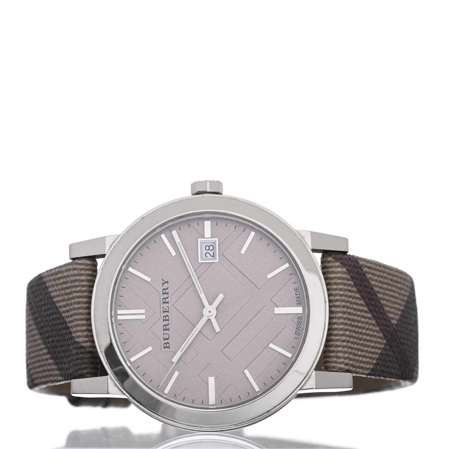 Stainless Steel 38mm Heritage Nova Check Quartz Watch Beige BU9023