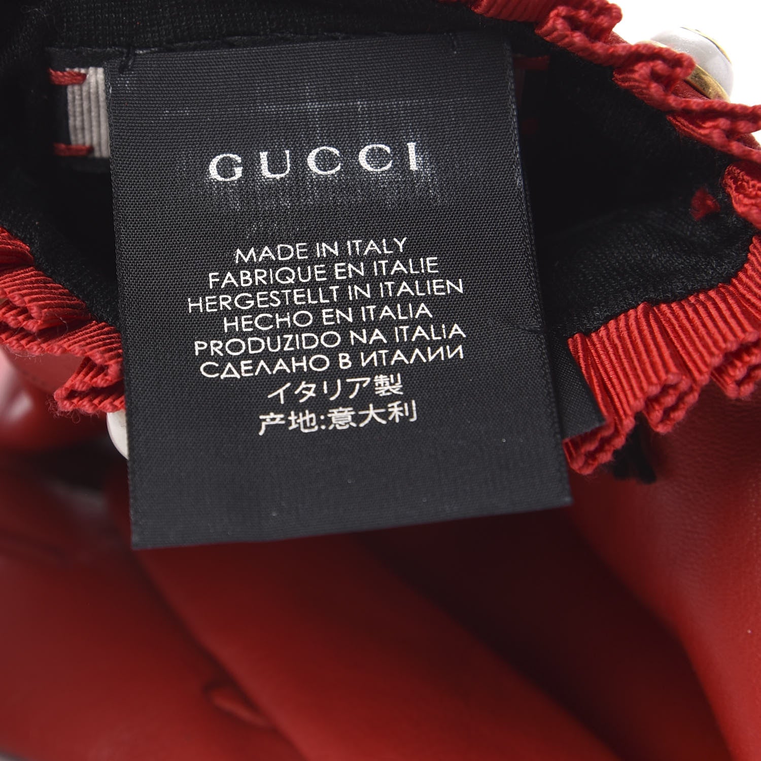 Gucci Nappa Pearl Gloves 8 Red 4 of 5