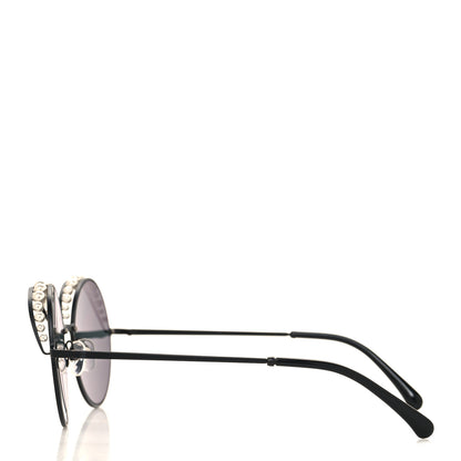 Chanel Pearl Round Sunglasses 4234-H Black 3 of 6