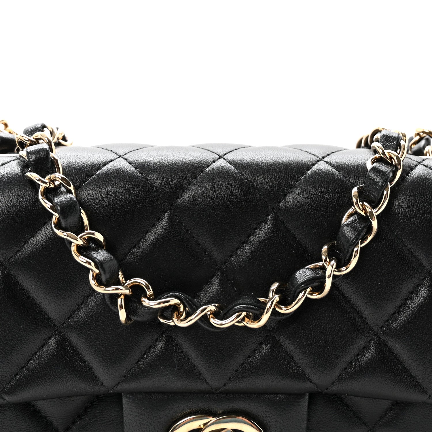 Chanel Lambskin Quilted Mini Rectangular Flap  Black 7 of 10