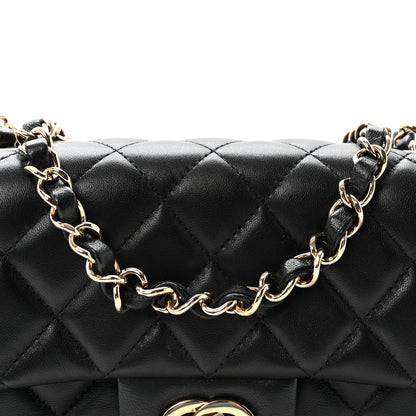 Chanel Lambskin Quilted Mini Rectangular Flap  Black 7 of 10