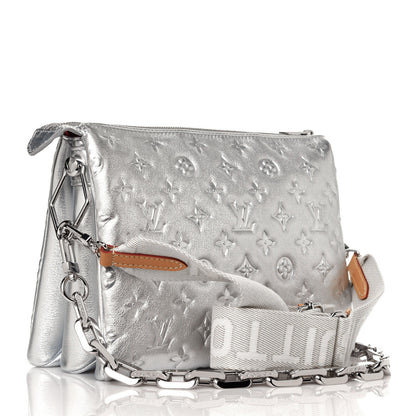 Louis Vuitton Metallic Lambskin Embossed Monogram Coussin PM Silver 3 of 12