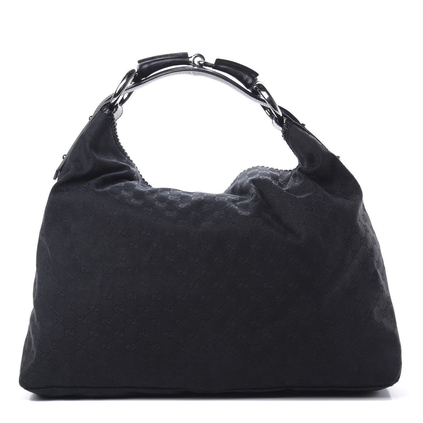 Monogram Large Horsebit Chain Hobo Black
