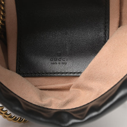 Gucci Calfskin Matelasse Mini GG Marmont 2.0 Bucket Bag Black 6 of 11