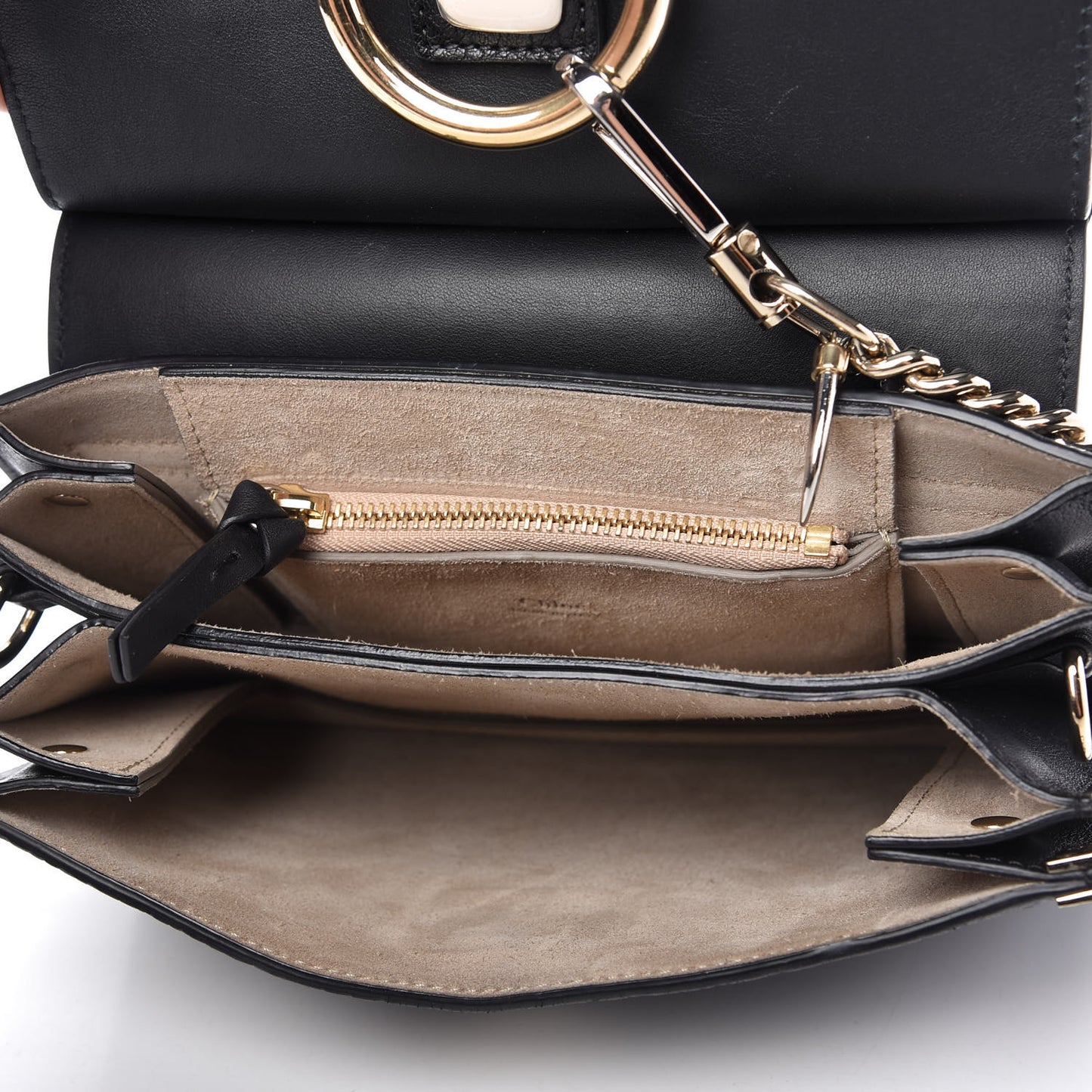 Large Grain Lambskin Shiny Goatskin Small Faye Shoulder Bag Black