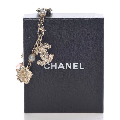 Chanel Pearl Beaded Crystal CC Bracelet Pink Gold 6 of 6