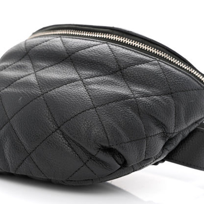 Chanel Grained Calfskin Quilted Waist Belt Bag Black 11 of 11