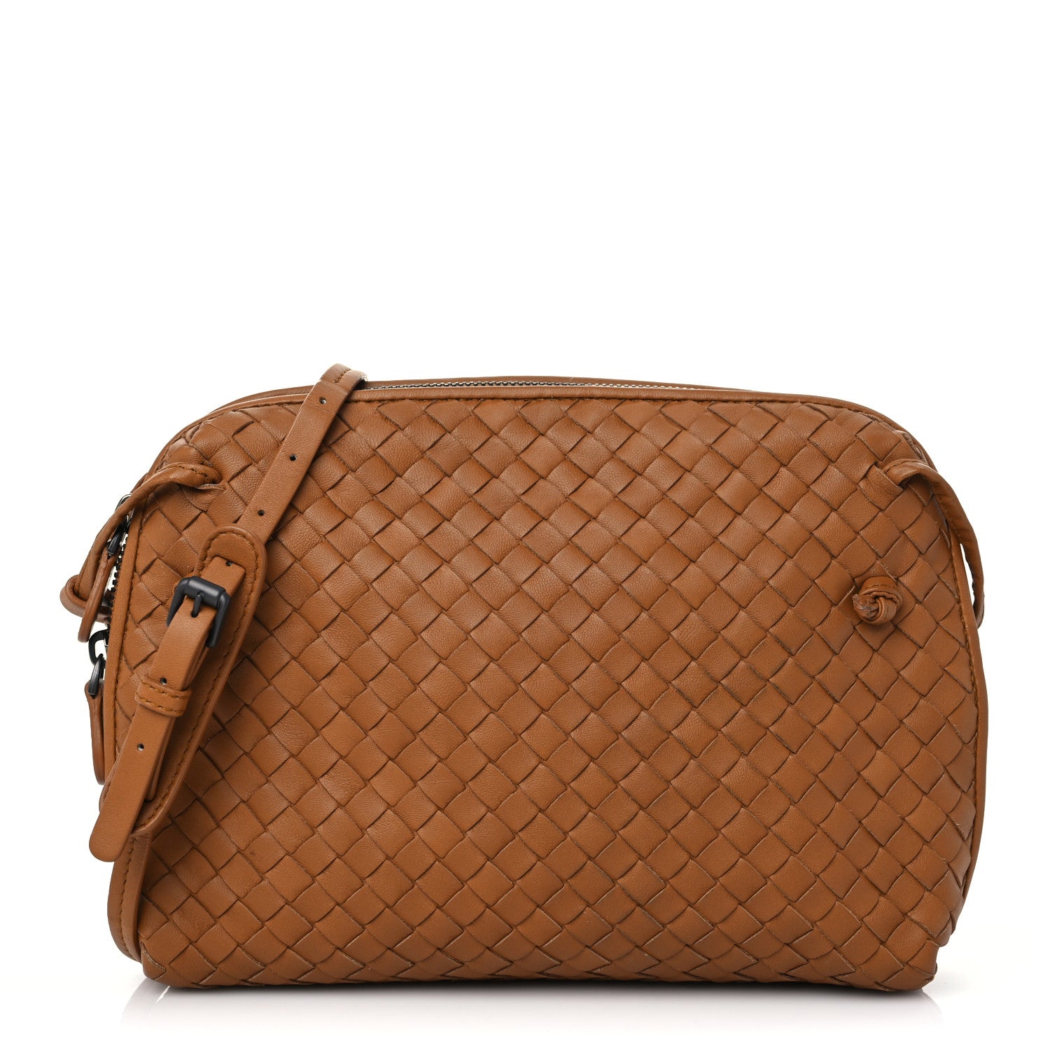 Bottega Veneta Nappa Intrecciato Nodini Crossbody Messenger Noce 1 of 9