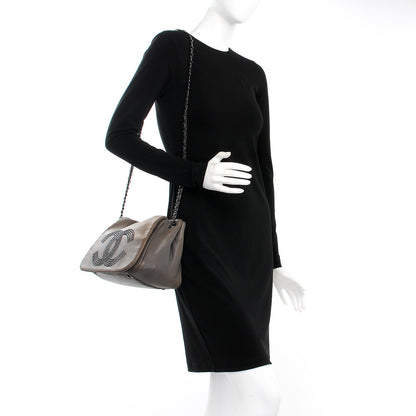 Chanel Lambskin Studded Accordion CC Flap Grey 2 of 13