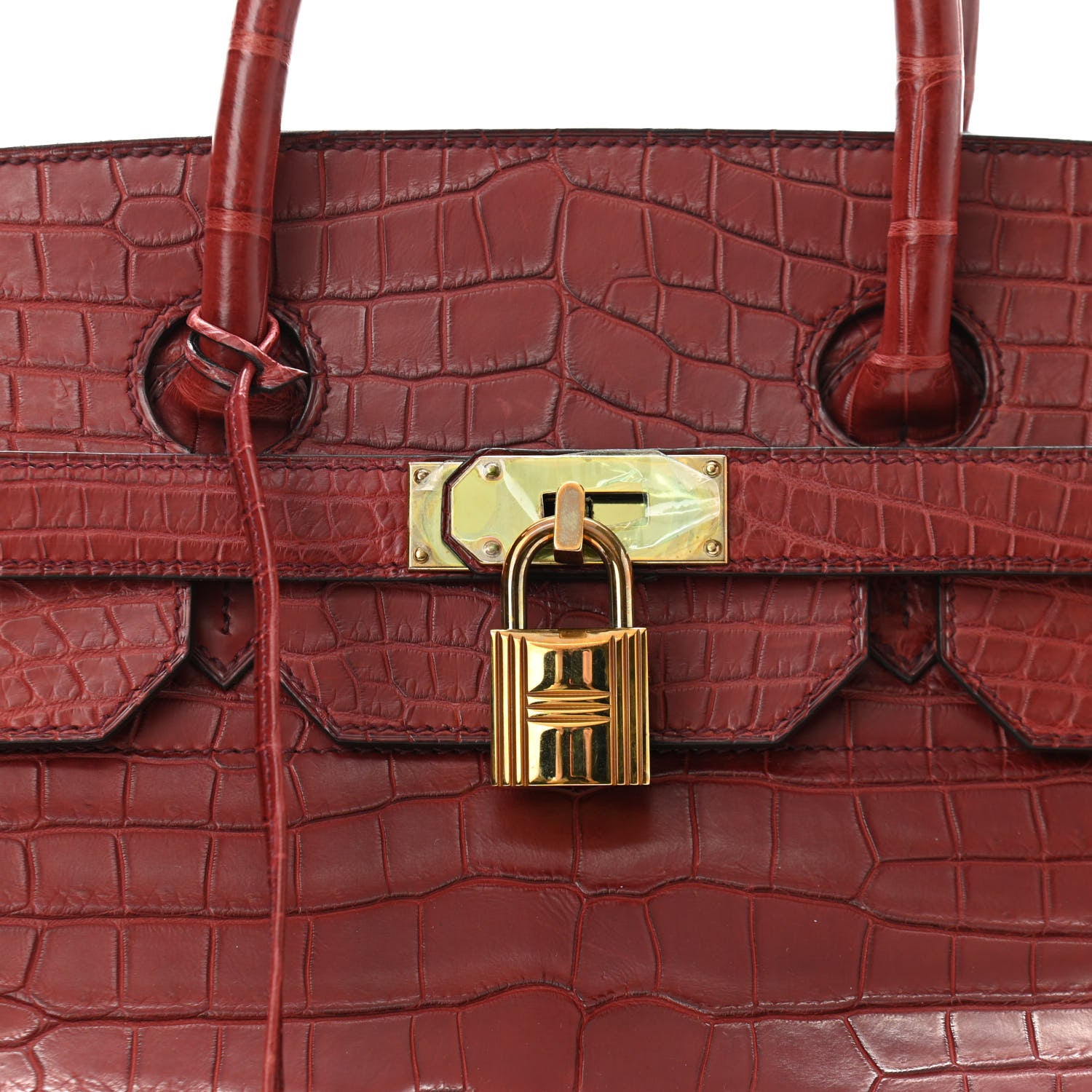 Hermes Matte Porosus Crocodile HAC Birkin 40 Bourgogne 7 of 17