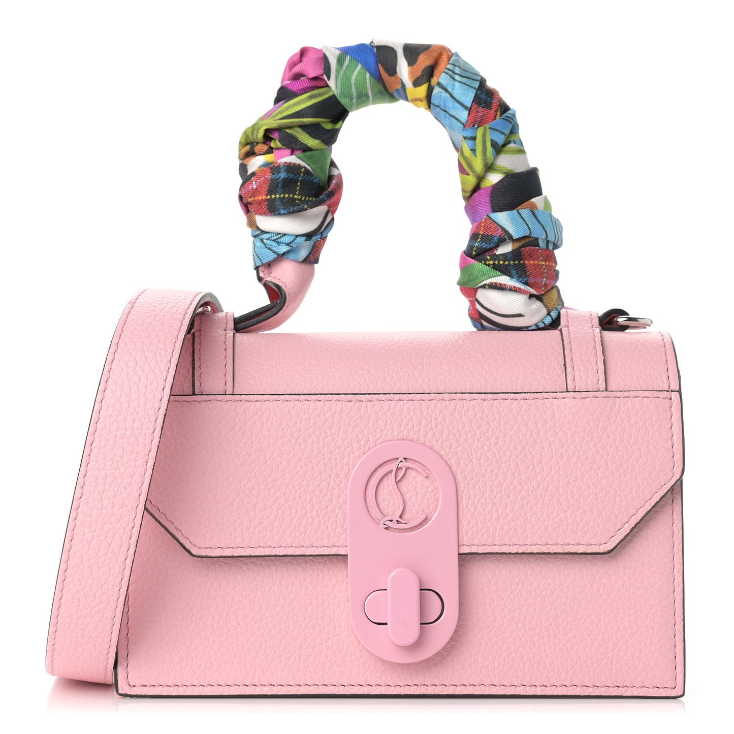 Grained Calfskin Mini Elisa Top Handle Bag Pink