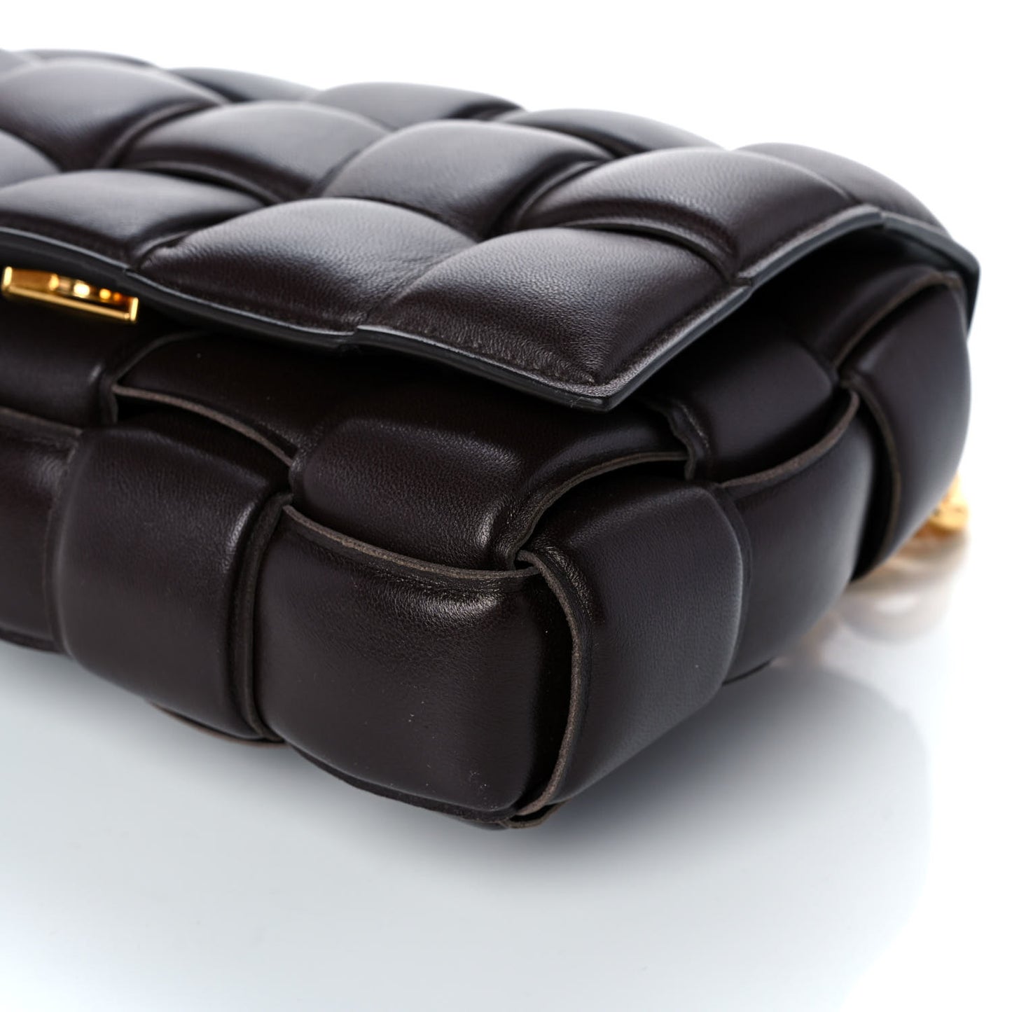 Lambskin Maxi Intreccio Padded Chain Cassette Crossbody Bag Black