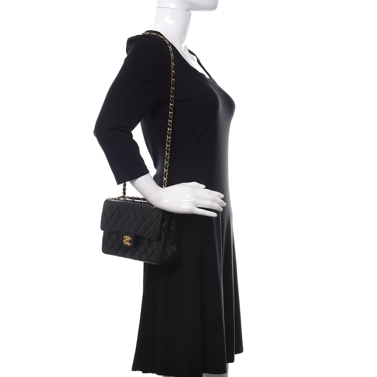 Chanel Lambskin Quilted Small Double Flap Black 2 of 11