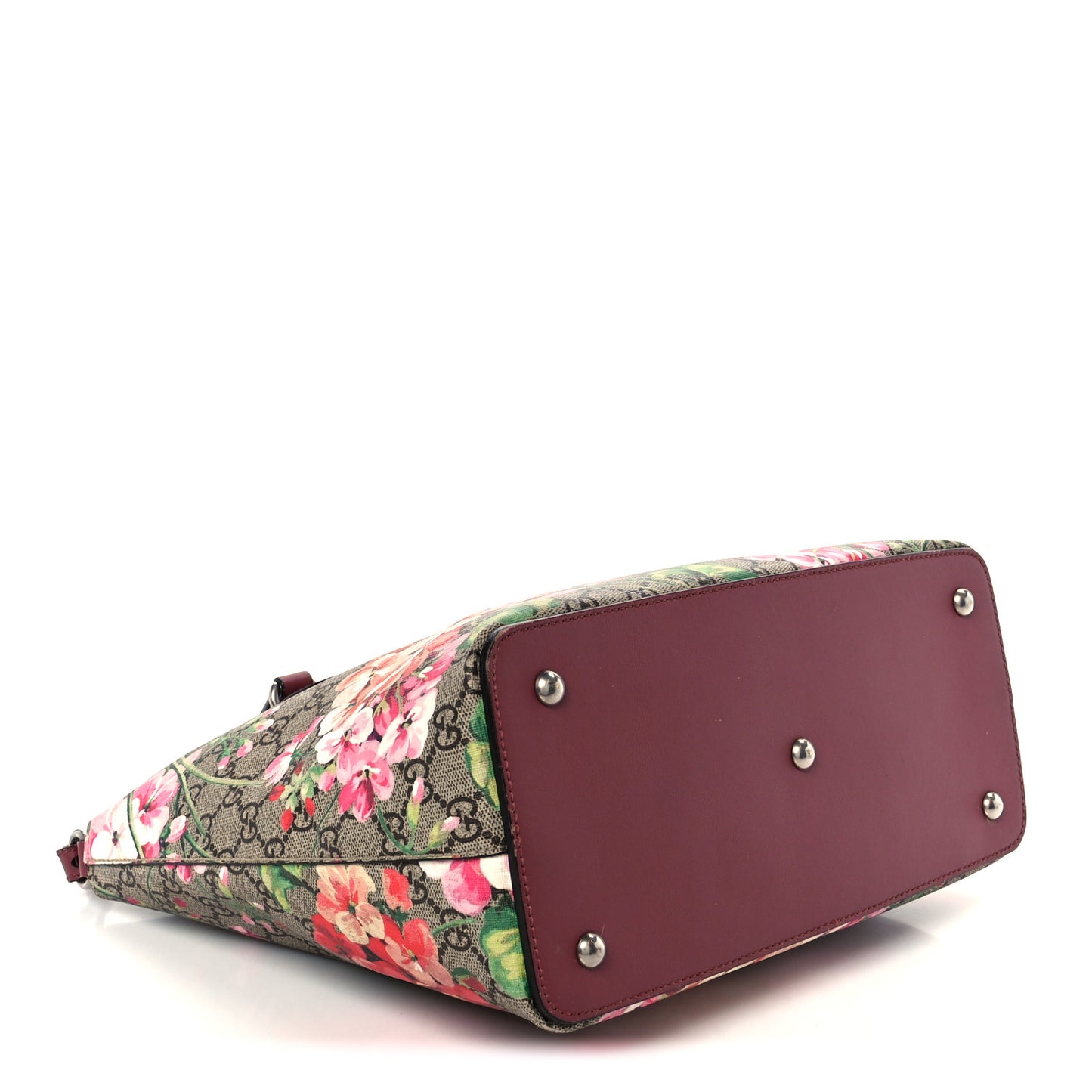 GG Supreme Monogram Blooms Linea A Foldover Tote Beige Multicolor Dry Rose