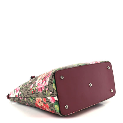 Gucci GG Supreme Monogram Blooms Linea A Foldover Tote Beige Multicolor Dry Rose 4 of 12