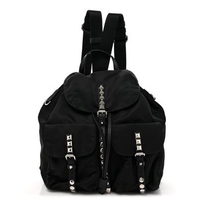 Prada Nylon New Vela Studded Backpack Black 1 of 9