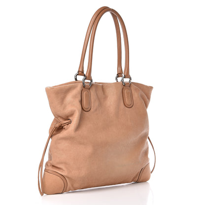 Chanel Washed Calfskin Drawstring Tote Beige 3 of 12