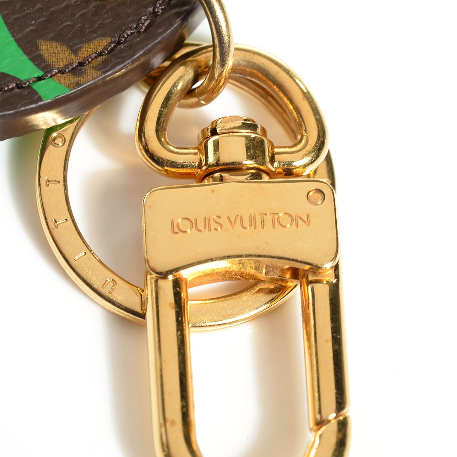 Louis Vuitton Monogram Kusama Pumpkin Dots Key Ring Green 6 of 7