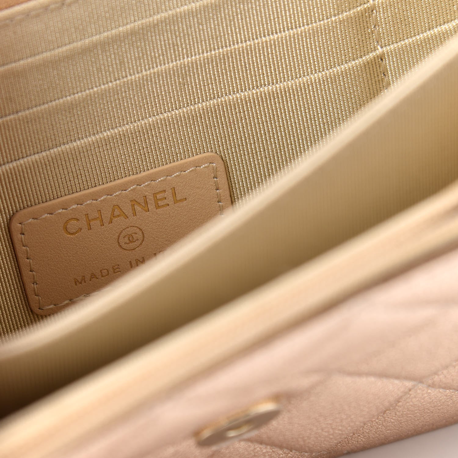 Chanel Metallic Lambskin Quilted Mini Wallet On Chain WOC Gold 8 of 10