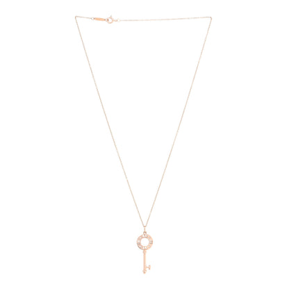 Tiffany 18K Yellow Gold Diamond Atlas Pierced Key Pendant Necklace 2 of 6