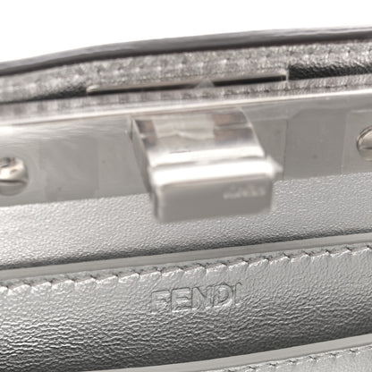 Fendi Crystal Vitello Laminato FF Petite Peekaboo I SEE U Satchel Crystal Argento 6 of 10