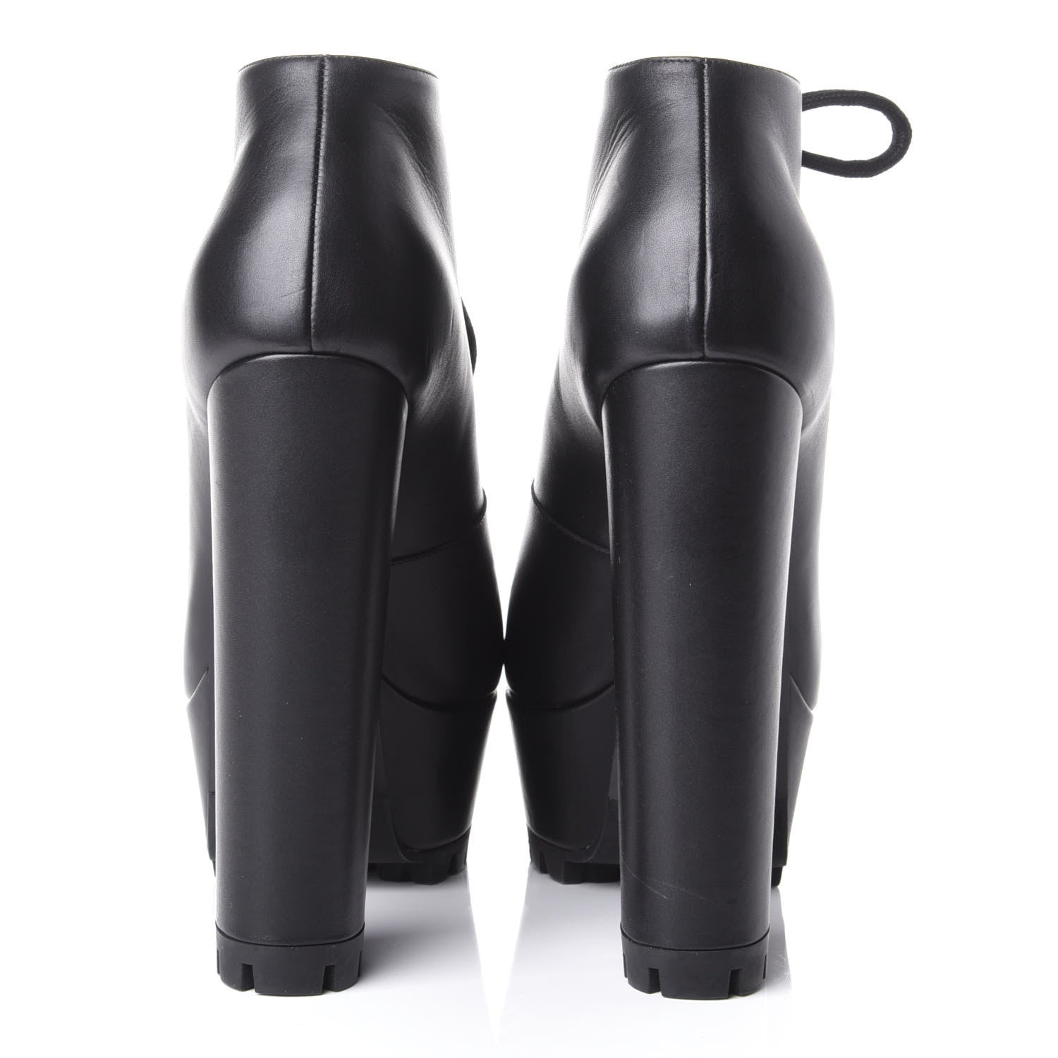 Gucci Calfskin Combat Platform Ankle Boots 38.5 Black 6 of 11