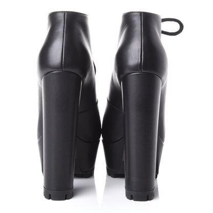 Gucci Calfskin Combat Platform Ankle Boots 38.5 Black 6 of 11