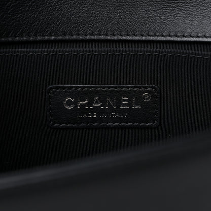 Chanel Calfskin Pearl Tweed Medium Boy Flap Black 6 of 9