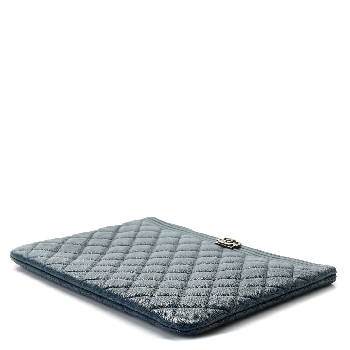 Caviar Quilted Medium Boy Cosmetic Case Navy