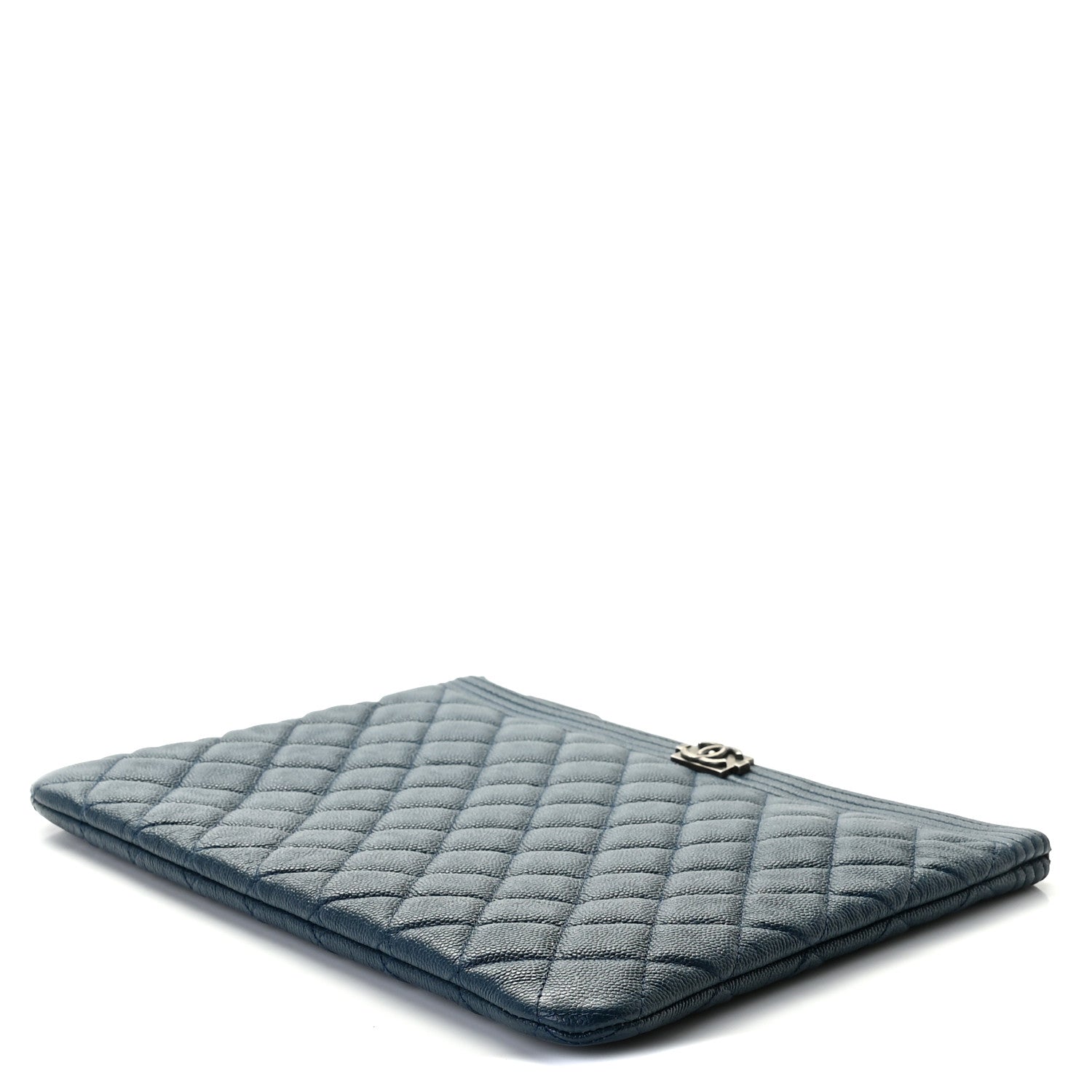Chanel Caviar Quilted Medium Boy Cosmetic Case Navy 5 of 7