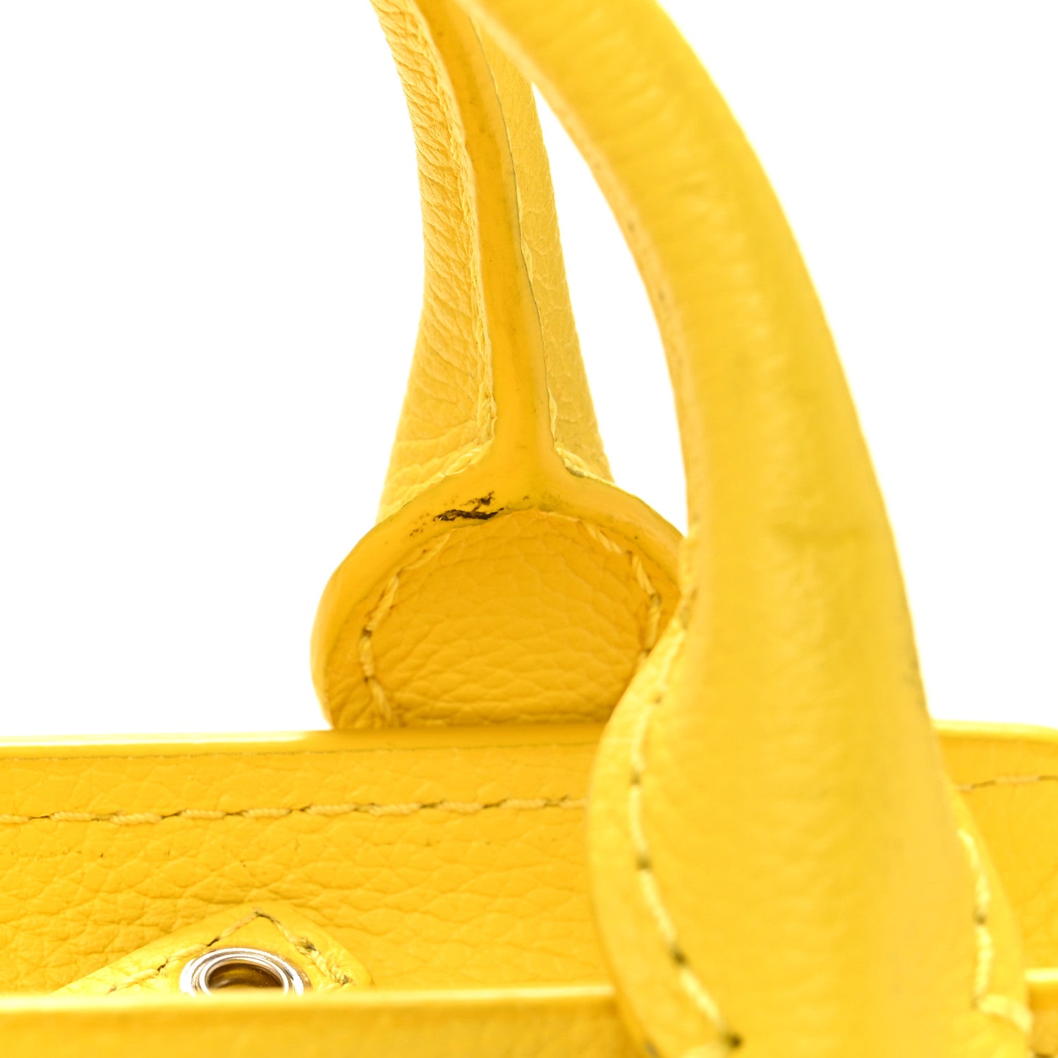 Alexander McQueen Pebbled Calfskin Mini Skull Padlock Zip Around Tote Imperial Yellow 11 of 16