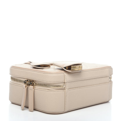 Chanel Caviar Quilted Medium CC Filigree Vanity Case Light Beige 3 of 9