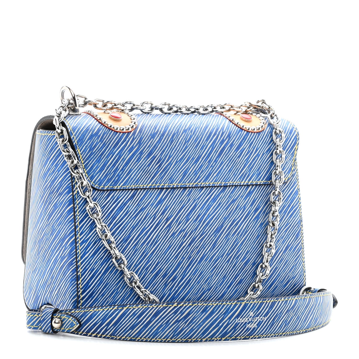 Louis Vuitton Epi Studded Twist Shoulder Bag MM Denim Light 3 of 9