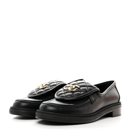 Chanel Lambskin Quilted CC Turnlock Loafers 40 Black 4 of 9