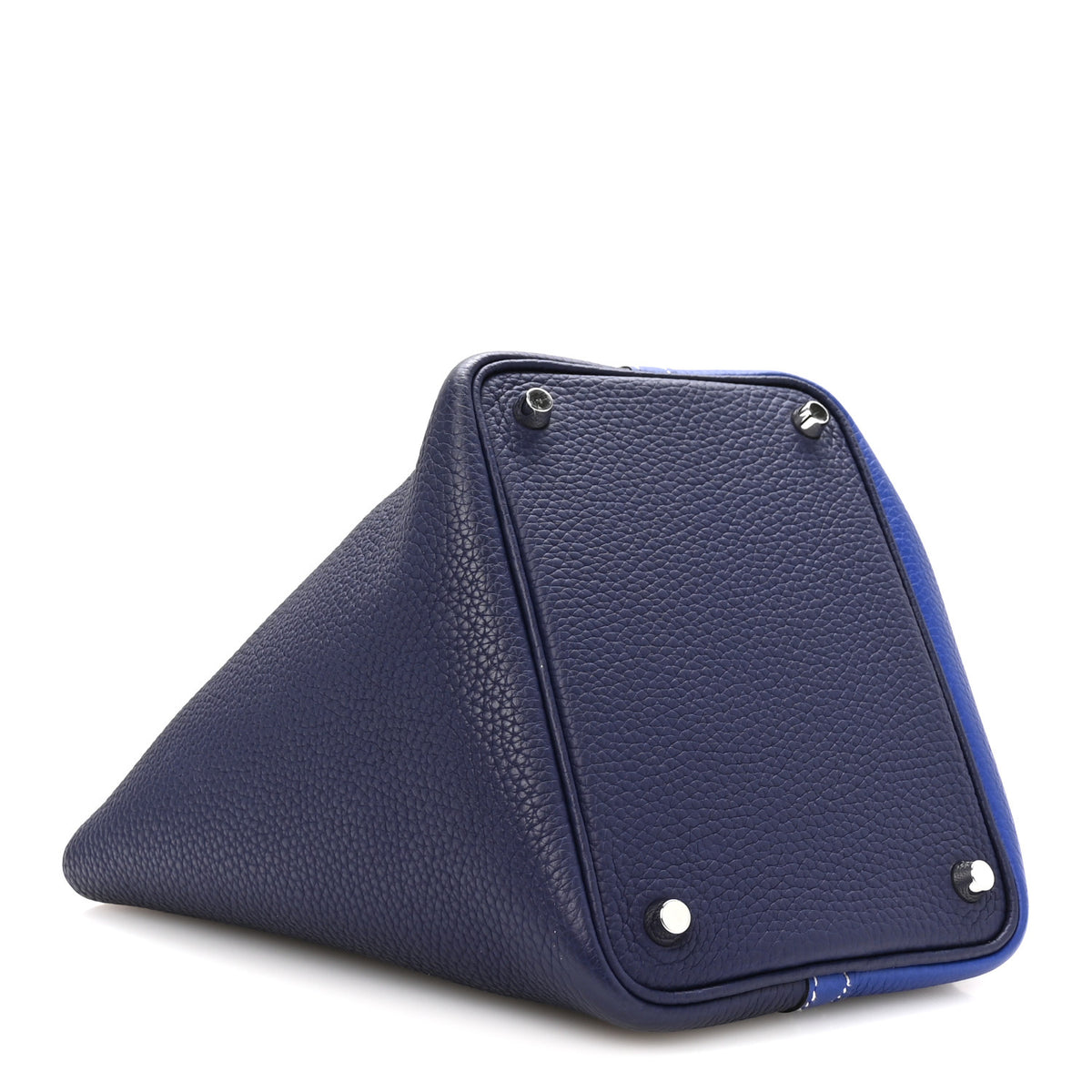 Hermes Taurillon Clemence Casaque Picotin Lock 18 PM Bleu Electrique Bleu Encre 4 of 13