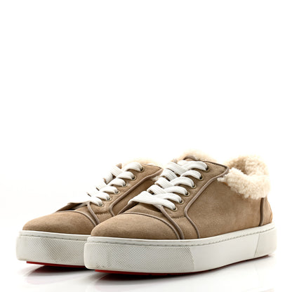 Christian Louboutin Suede Shearling Fun Vierissima Flat Sneakers 39.5 Atlas 3 of 8