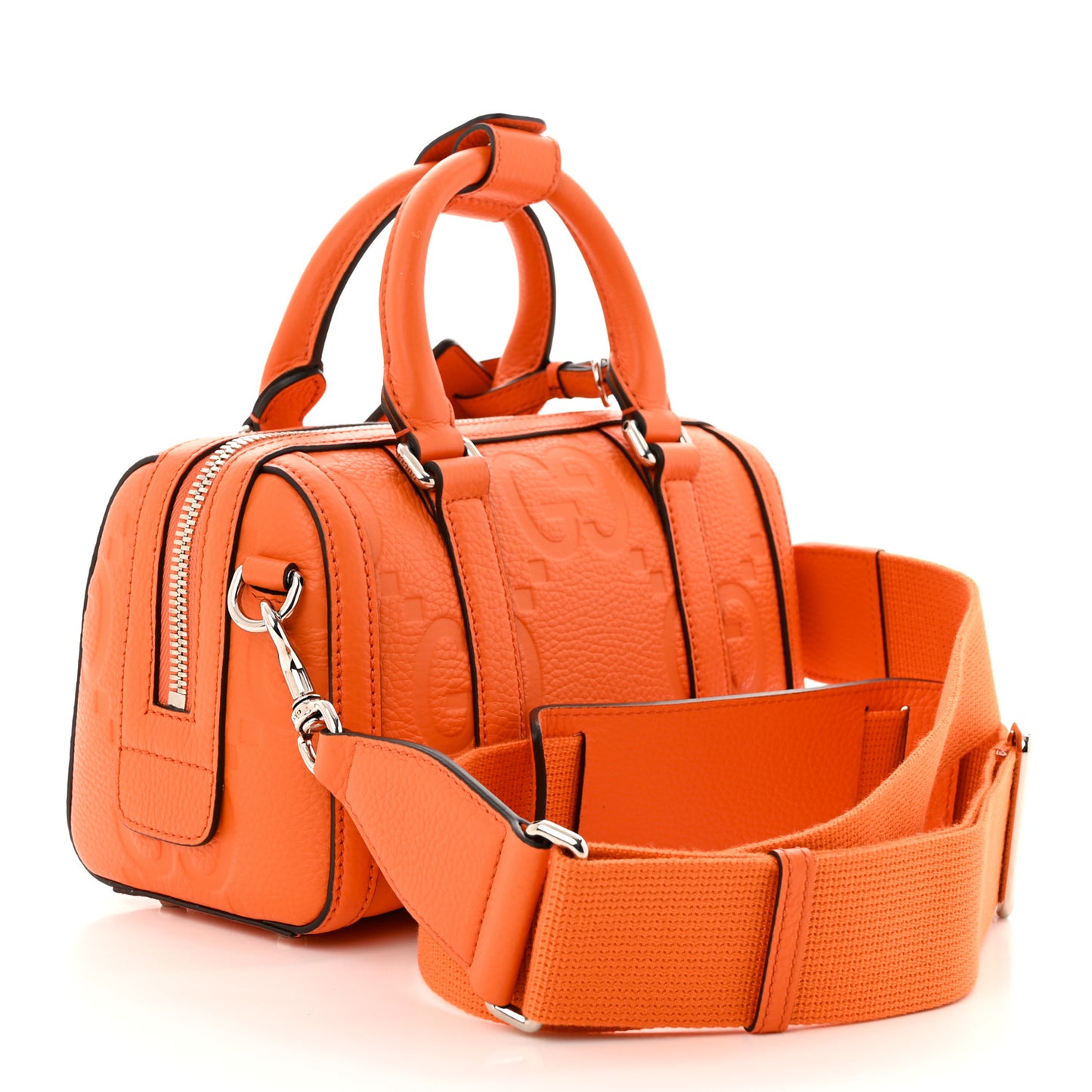 Piuma Calfskin Jumbo GG Embossed Mini Duffle Bag Good Orange