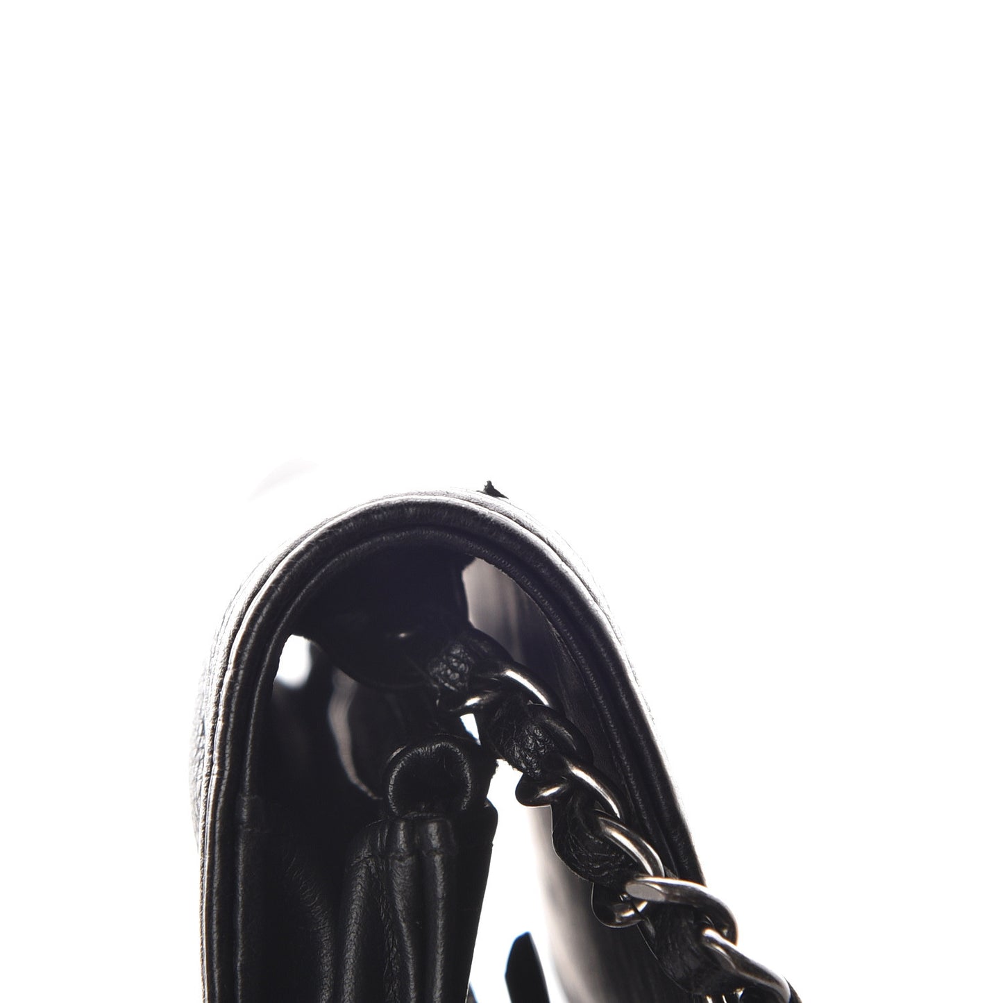 Calfskin Quilted Boy Wallet On Chain WOC Black