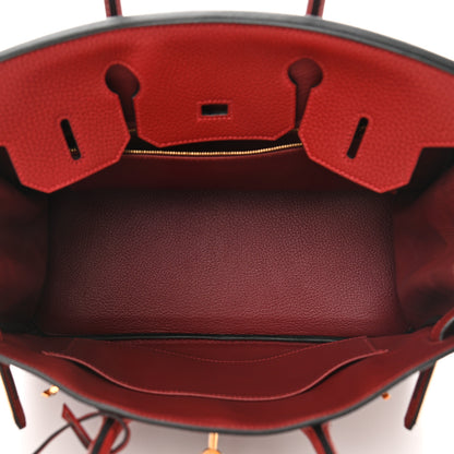 Hermes Taurillon Clemence Birkin 30 Rouge H 4 of 12