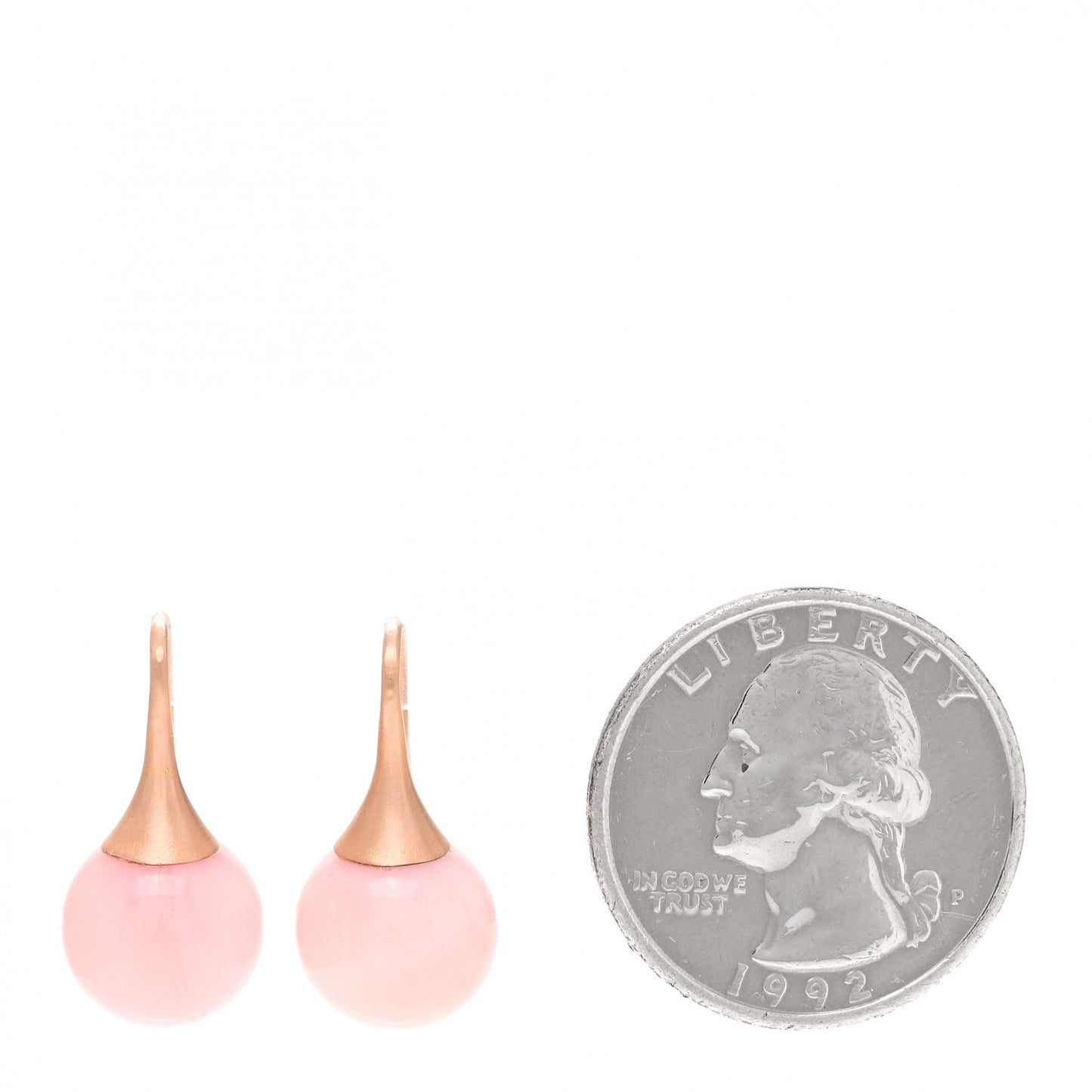 18K Rose Gold Pink Opal Gumdrop Earrings