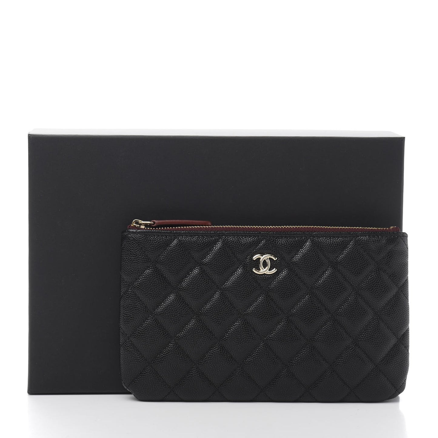 Caviar Quilted Cosmetic Case Black