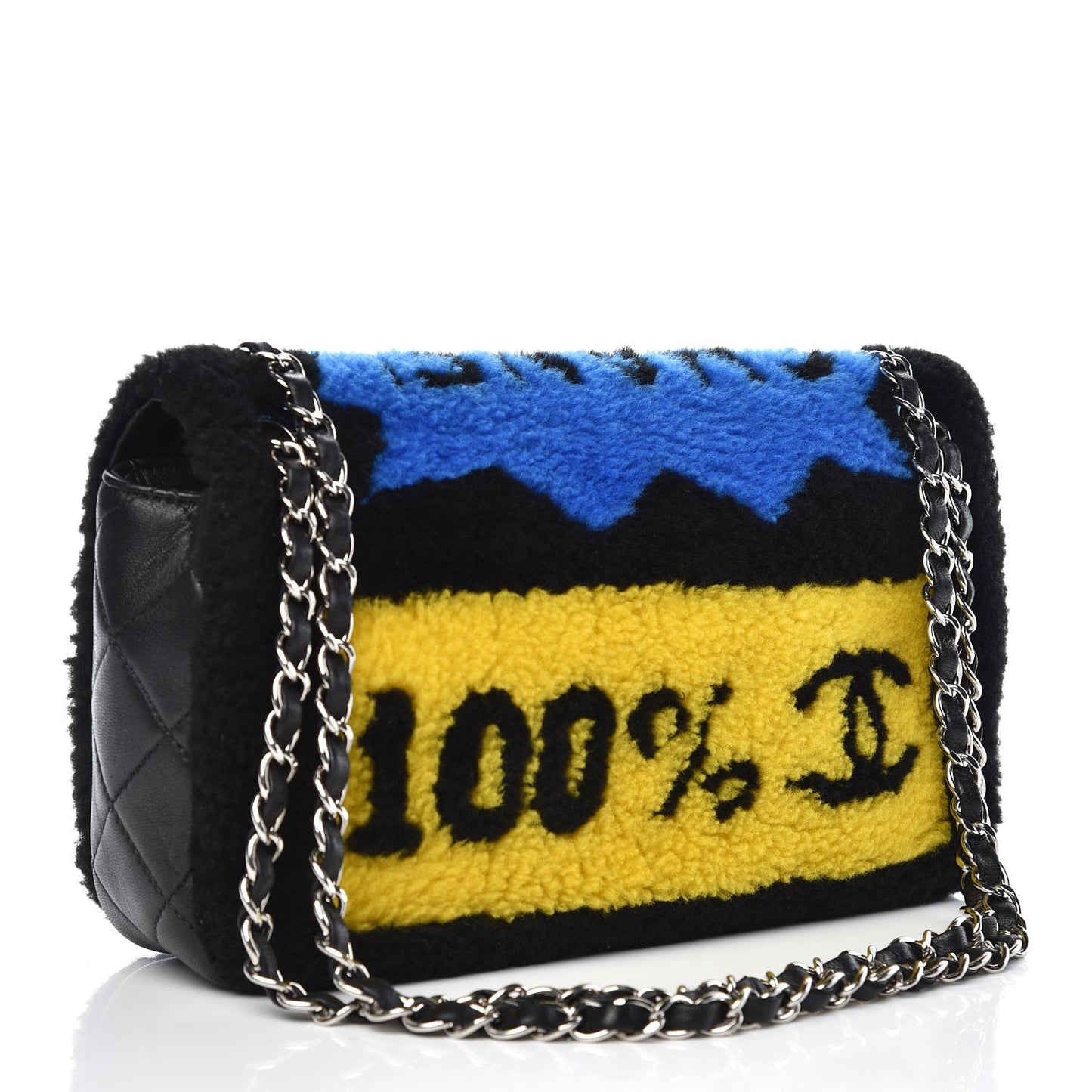 Shearling Lambskin Medium 100% Flap Black